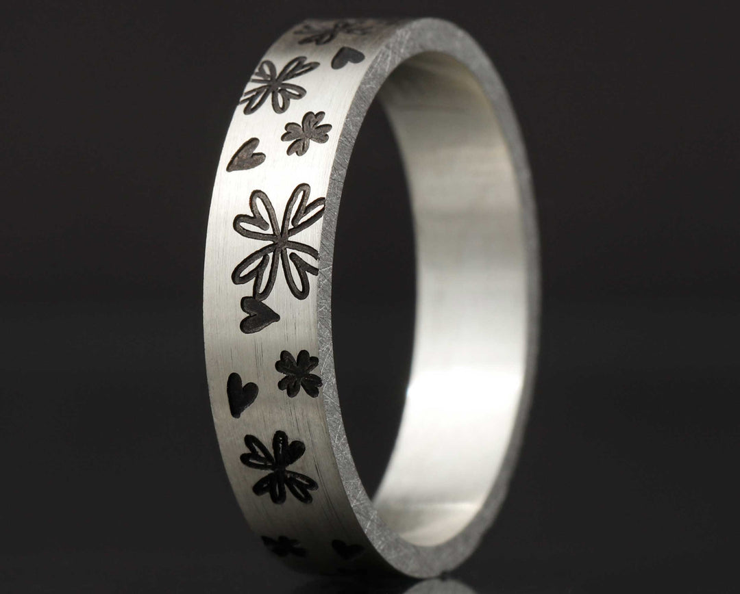 2/3 Addon aus Silber Blumen