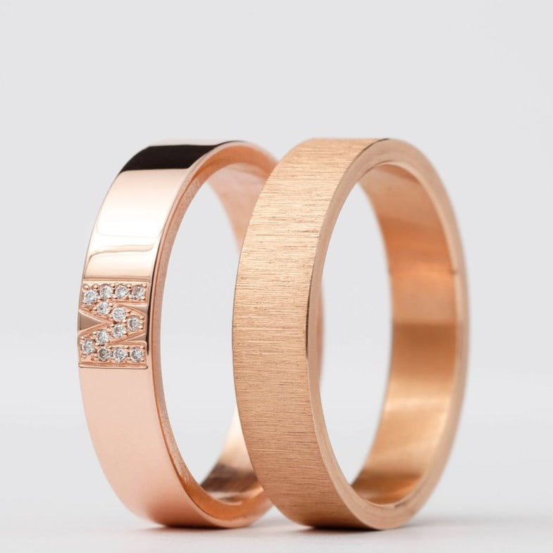 Ring set | Personalized letter set | Pink Gold