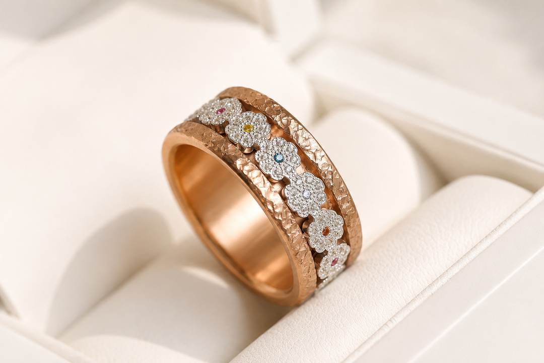 Bague mood Meadow deux tiers en argent 925 serti de zircons — Mood Collection