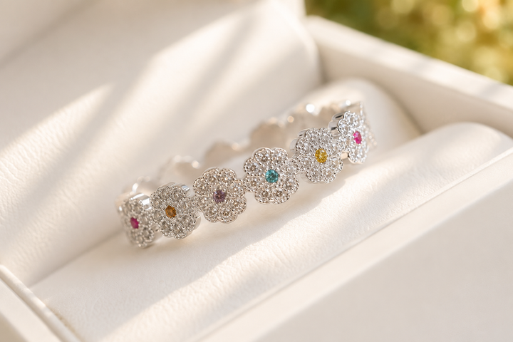 Bague mood Meadow deux tiers en argent 925 serti de zircons — Mood Collection