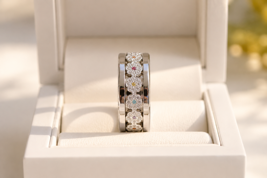 Bague mood Meadow deux tiers en argent 925 serti de zircons — Mood Collection
