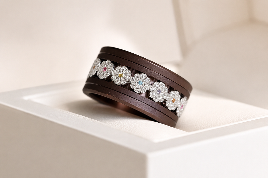 Bague mood Meadow deux tiers en argent 925 serti de zircons — Mood Collection
