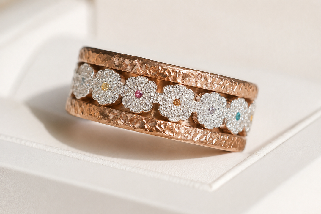 Bague mood Meadow deux tiers en argent 925 serti de zircons — Mood Collection
