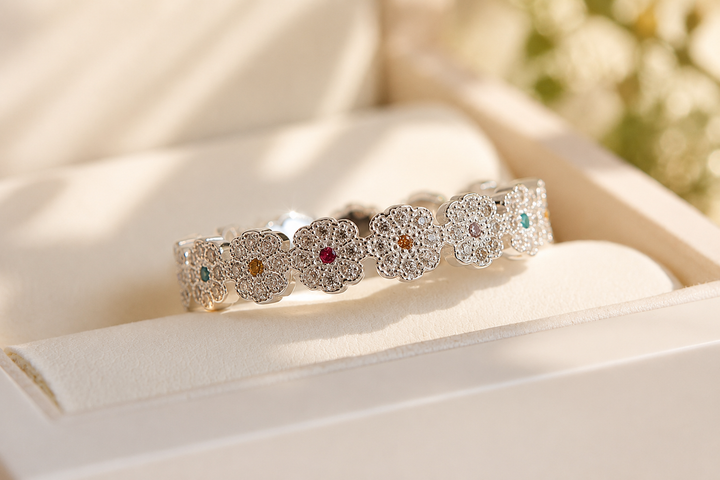 Bague mood Meadow deux tiers en argent 925 serti de zircons — Mood Collection