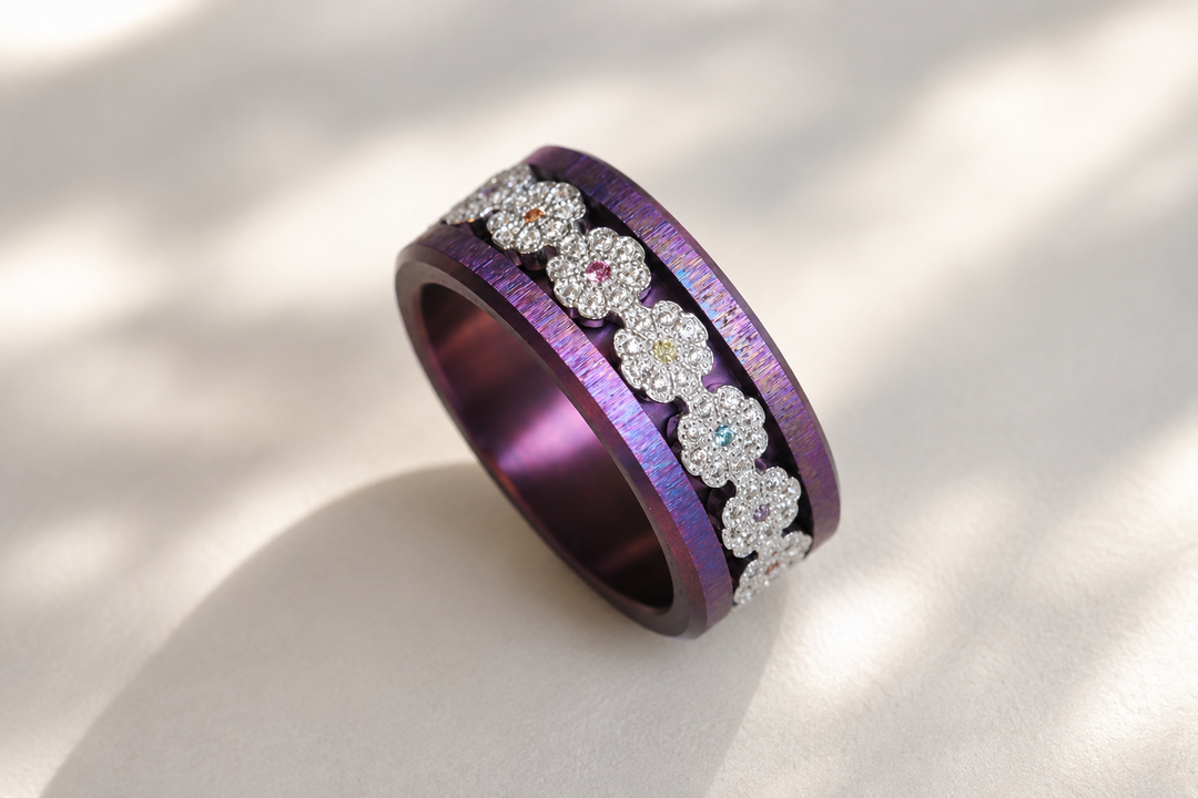 Bague mood Meadow deux tiers en argent 925 serti de zircons — Mood Collection