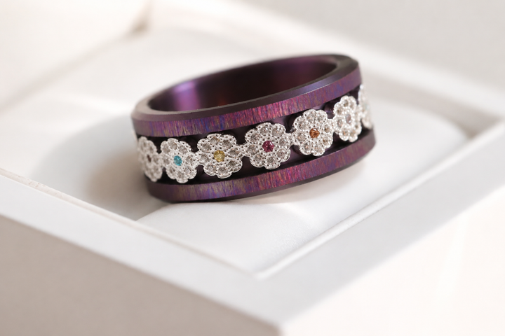 Bague mood Meadow deux tiers en argent 925 serti de zircons — Mood Collection