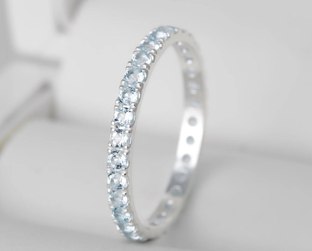 SKY BLUE -  addon (medium) en argent serti de Topazes - Sky blue