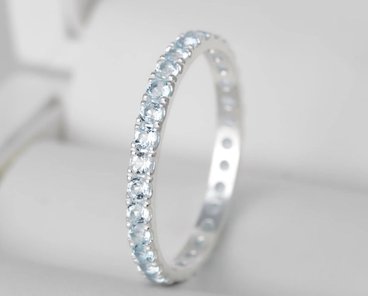 SKY BLUE -  addon (medium) en argent serti de Topazes - Sky blue
