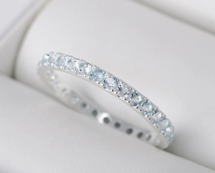 SKY BLUE -  addon (medium) en argent serti de Topazes - Sky blue