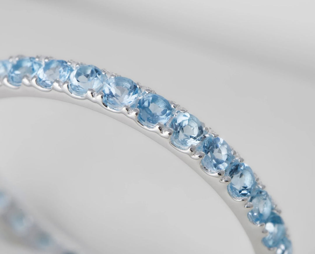 OCEAN BLUE -  addon (medium) en argent serti de Topazes - Ocean blue