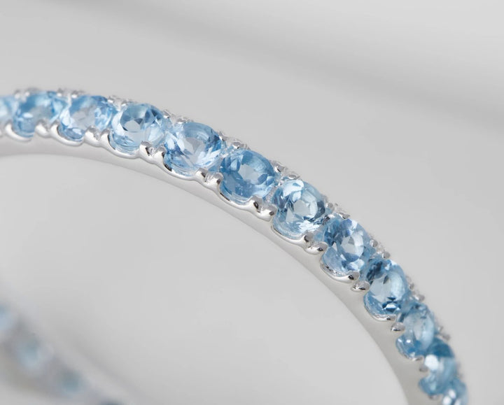 OCEAN BLUE -  addon (medium) en argent serti de Topazes - Ocean blue