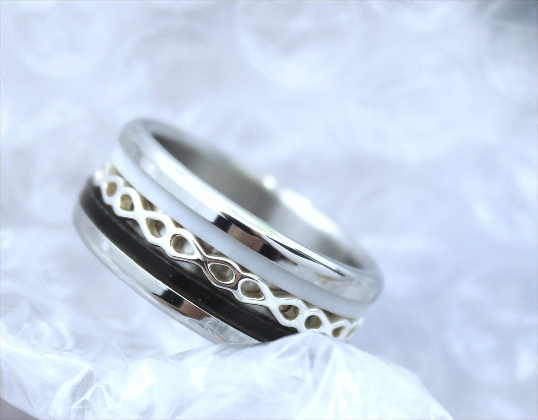 Innenring (Addon) mini aus schwarzem oder durchsichtigem Polymer für auswechselbaren mood Ring