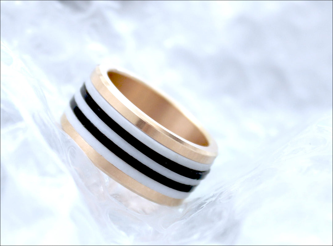 Innenring (Addon) mini aus schwarzem oder durchsichtigem Polymer für auswechselbaren mood Ring