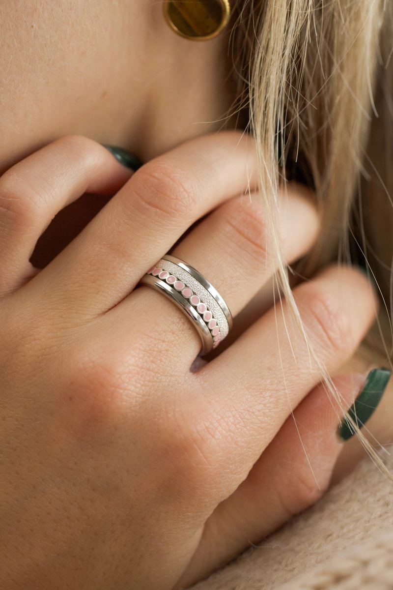 Anneau (medium) en argent 925 « Neige éternelle » pour bague mood interchangeable