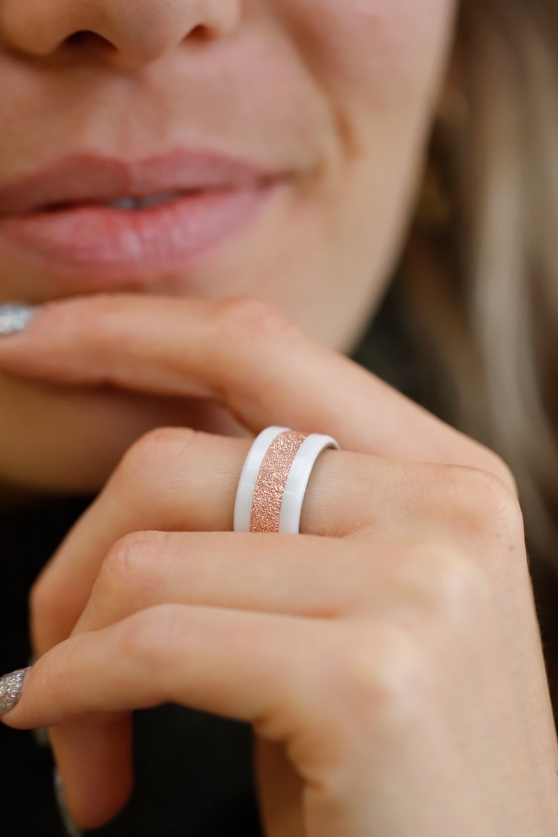 Innenring (2/3 Addon) aus 925 Silber "Ewiger Schnee" für auswechselbaren mood Ring – 20 Jahre Special