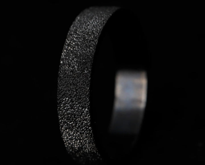 Anneau (deux tiers) en argent 925 "Kilauea" finition black pour bague mood interchangeable