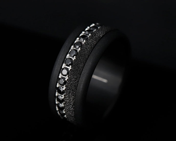Inner ring (medium addon) in 925 silver "Kilauea" black finish for interchangeable mood ring