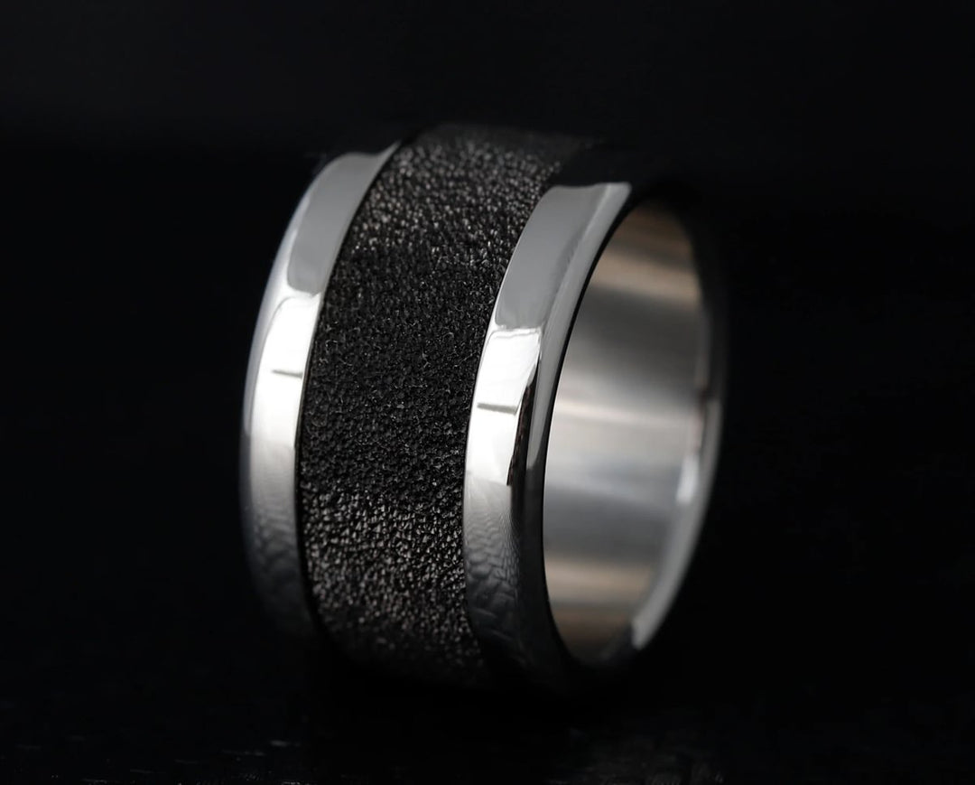 Inner ring (addon) in 925 silver "Kilauea" black finish for interchangeable mood ring