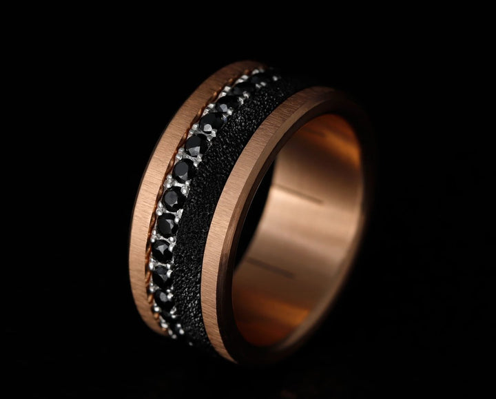 Inner ring (medium addon) in 925 silver "Kilauea" black finish for interchangeable mood ring