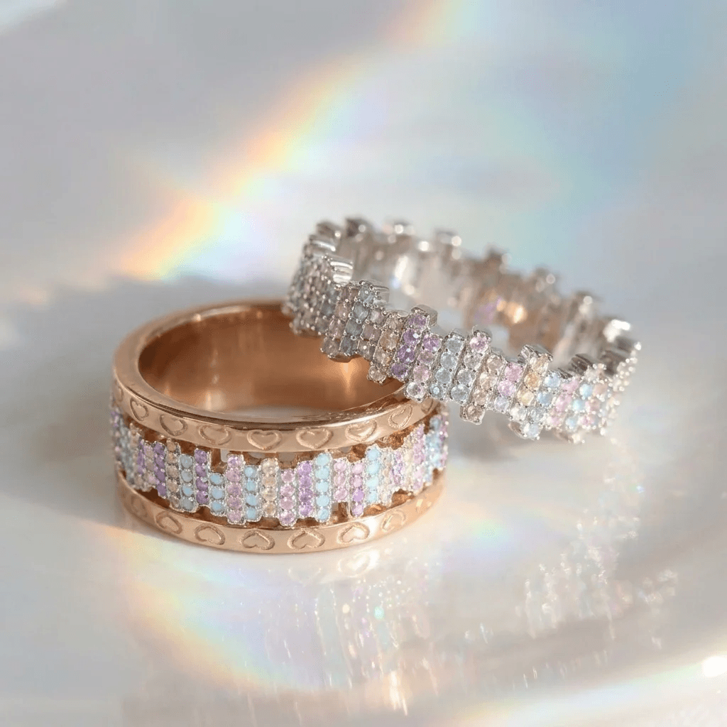 Anneau (deux tiers) "Mélodie " en argent pour bague mood interchangeable