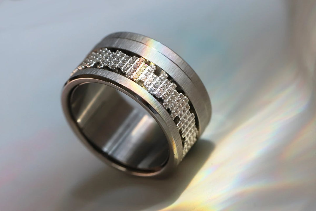 Anneau (deux tiers) "Harmonie" en argent pour bague mood interchangeable