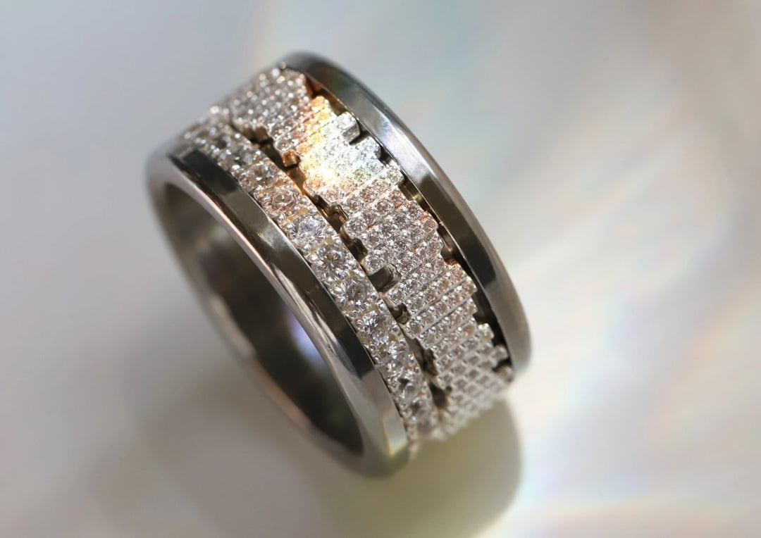 Anneau (deux tiers) "Harmonie" en argent pour bague mood interchangeable