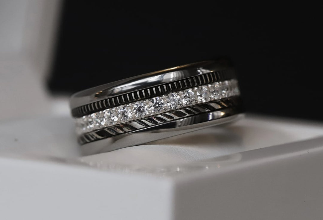 Anneau (mini) en argent 925 oxydé "Oria" pour bague mood interchangeable