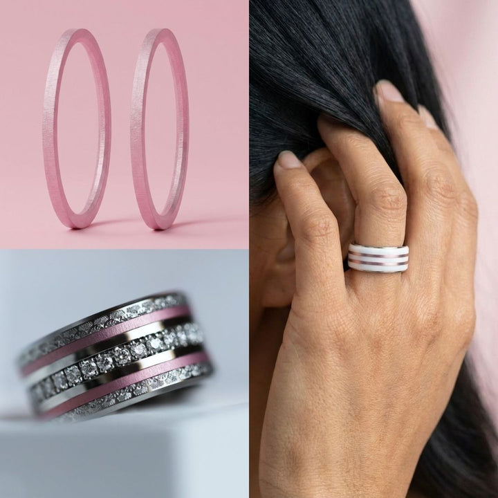 🎀 Pack de 2 minis en aluminium rose pastel,  pour bague mood interchangeable