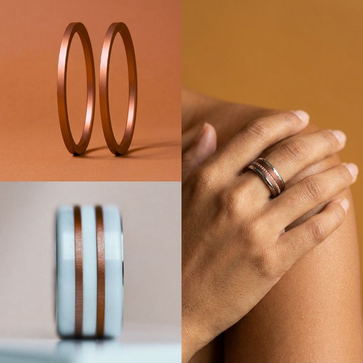 Mini(s) en aluminium ocre, pour bague mood interchangeable