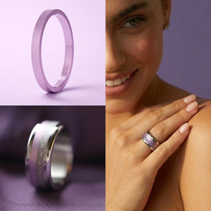 Anneau (addon medium) en aluminium belipastel pour bague mood interchangeable