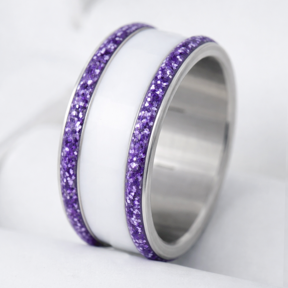 (Édition ultra limitée à 30 pièces) Base extra smal 9 mm - Purple glow  🔮 émail violet - paillettes