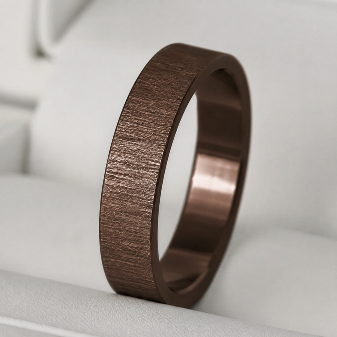Anneau (deux tiers) "🥥Coco - Froissé" en argent froissé pour bague mood interchangeable