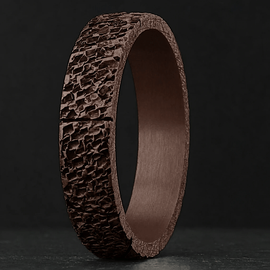 Anneau (deux tiers) "🥥Coco - Rock" en acier rock pour bague mood interchangeable