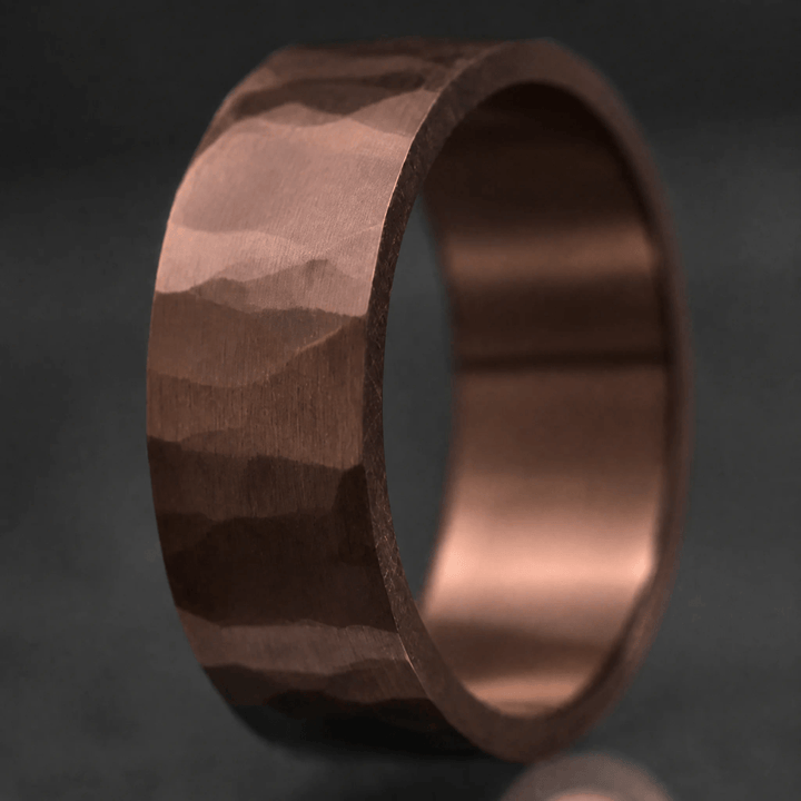 Anneau (addon) "🥥 Coco - martelé " en argent pour bague mood interchangeable