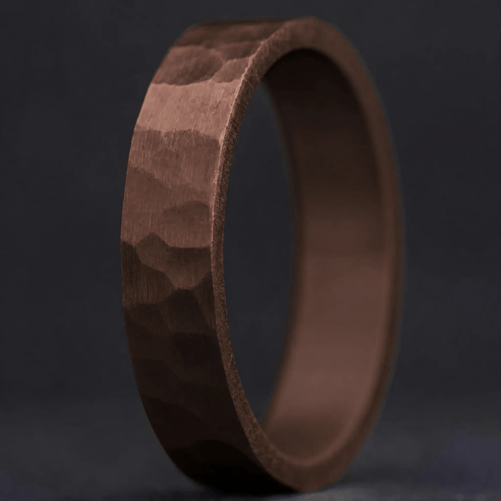 Anneau (deux tiers) "🥥 Coco - martelé " en argent pour bague mood interchangeable