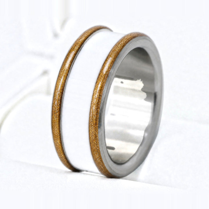 Poussière d'Or — Base carrée polie vue 2 — Émail d'Hiver mood