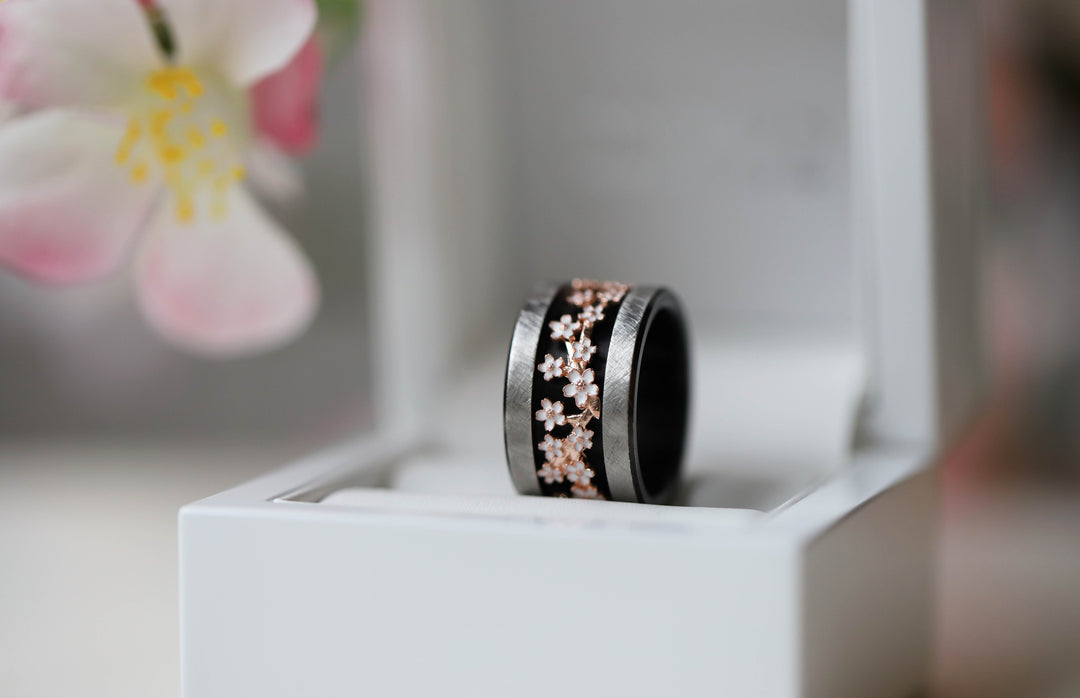 🌸 Addon (anneau) NAGOYA en argent 925 avec revêtement en émail pour bague mood interchangeable 🌸