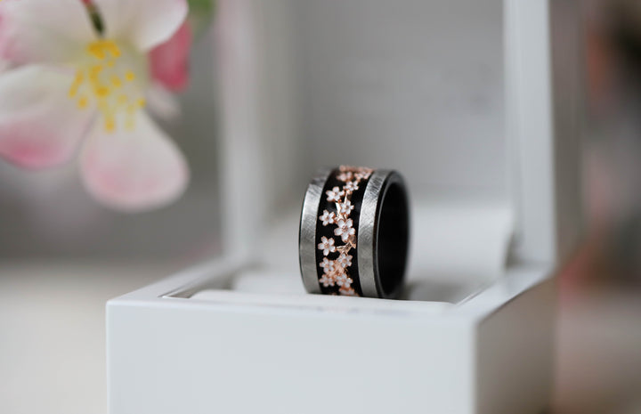 🌸 Addon (anneau) NAGOYA en argent 925 avec revêtement en émail pour bague mood interchangeable 🌸