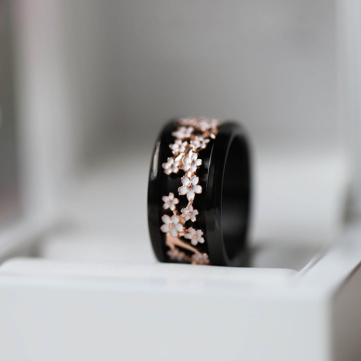🌸 Addon (anneau) NAGOYA en argent 925 avec revêtement en émail pour bague mood interchangeable 🌸