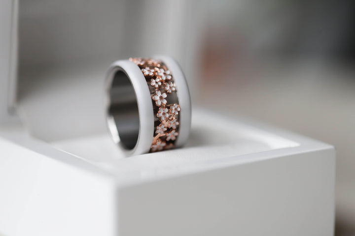 🌸 Addon (anneau) NAGOYA en argent 925 avec revêtement en émail pour bague mood interchangeable 🌸