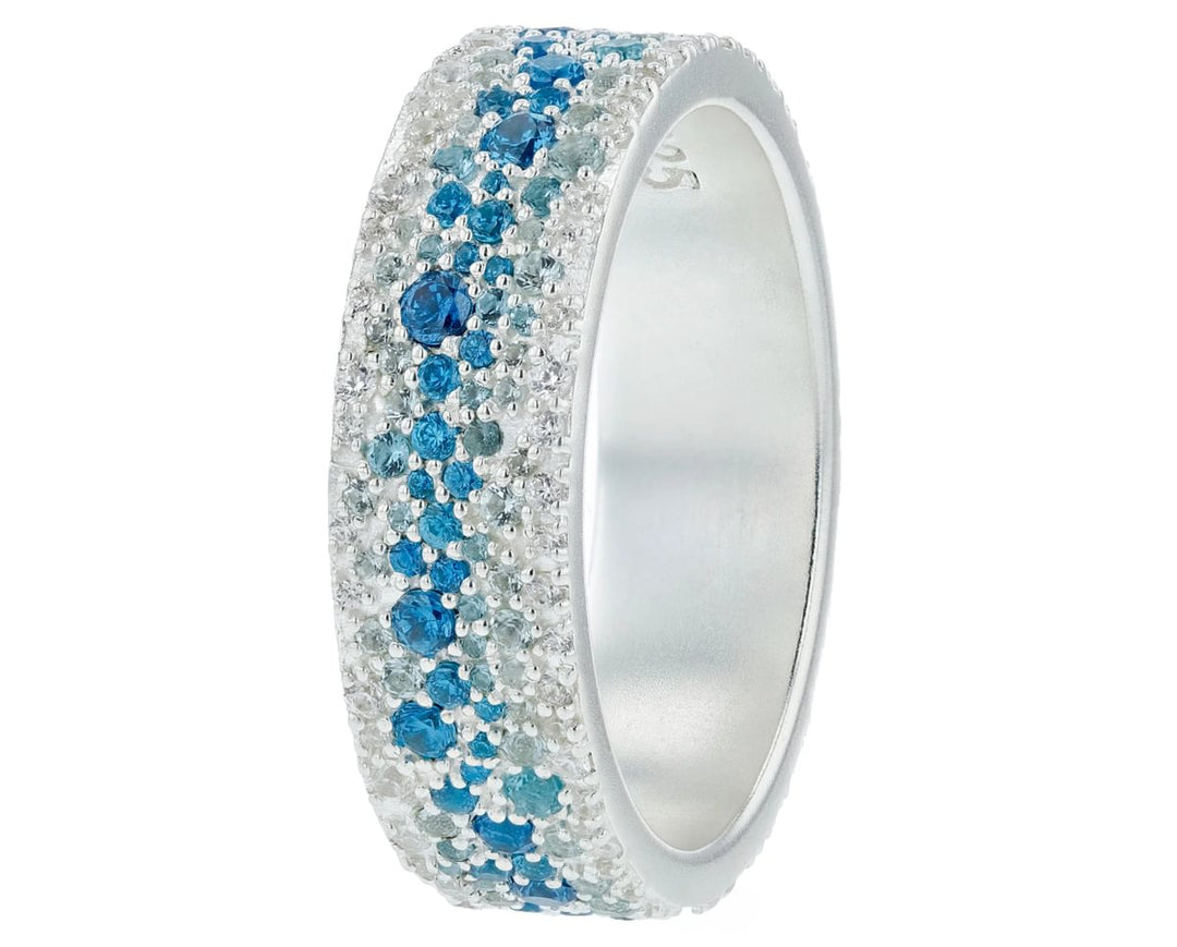 Anneau (addon) en argent Summer entièrement serti de zircons pour bague mood interchangeable