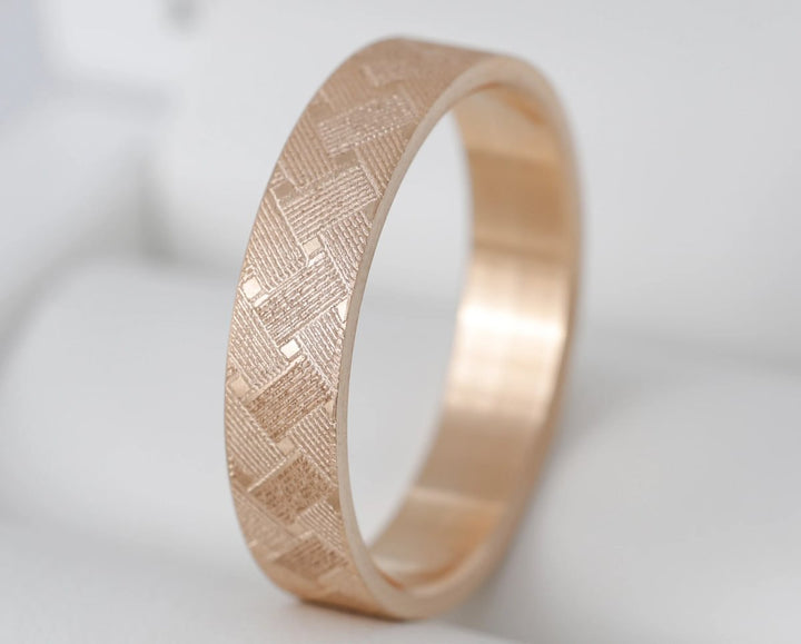 Bague mood "Velvet iron" en acier rose