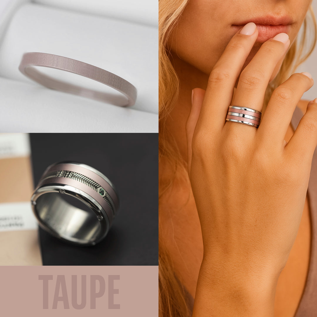 🤎 Anneau (medium) en aluminium taupe pour bague mood interchangeable