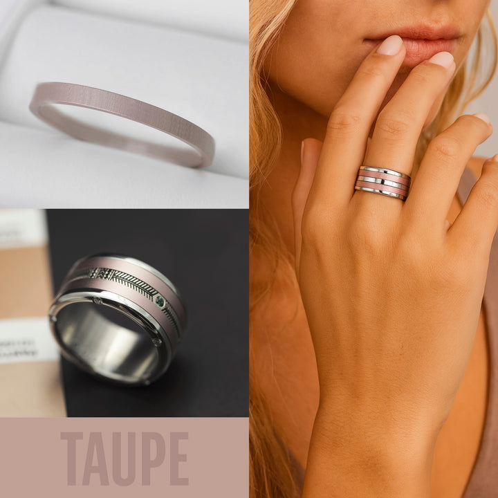🤎 Anneau (medium) en aluminium taupe pour bague mood interchangeable