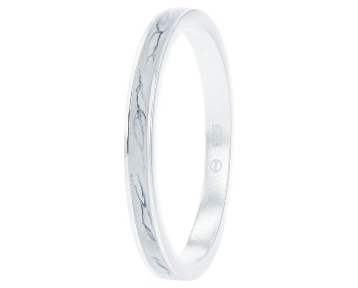 Marble 🤍 Inner ring (medium addon) in 925 silver with a marble enamel coating