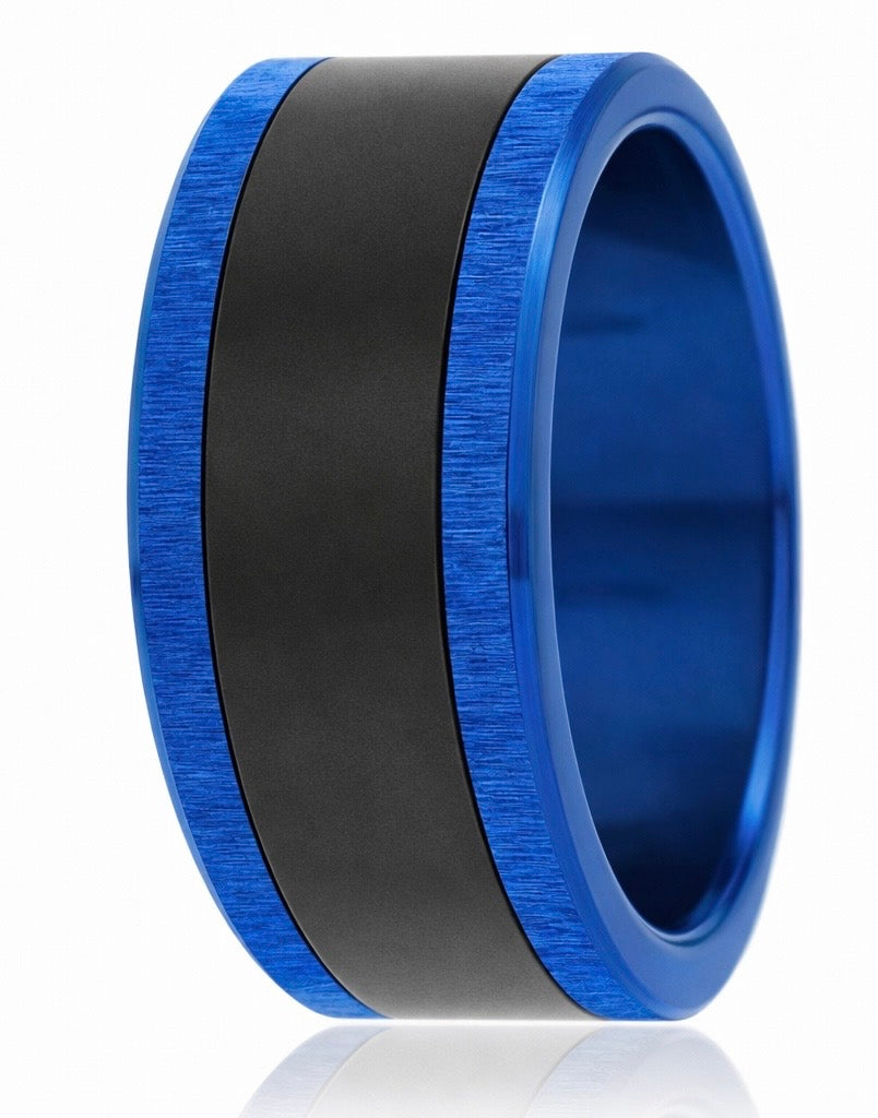 Base small en acier inoxydable bleu électrique, finition froissée (11 mm)