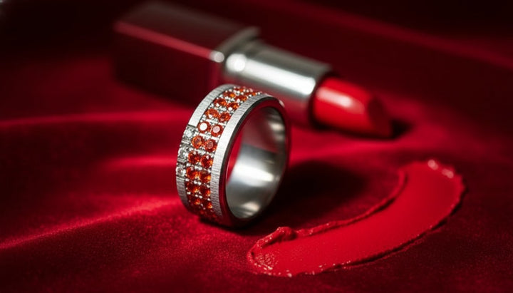 LUMINA imperial orange - interchangeable inner ring in 925 silver for mood ring