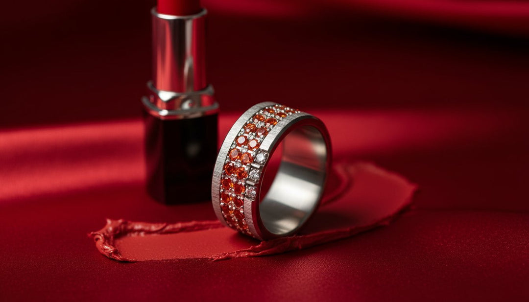 LUMINA imperial orange - interchangeable inner ring in 925 silver for mood ring