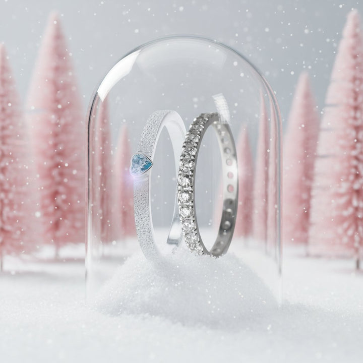 Pack Aura authentique & open heart bleu (anneaux medium pour bague mood)