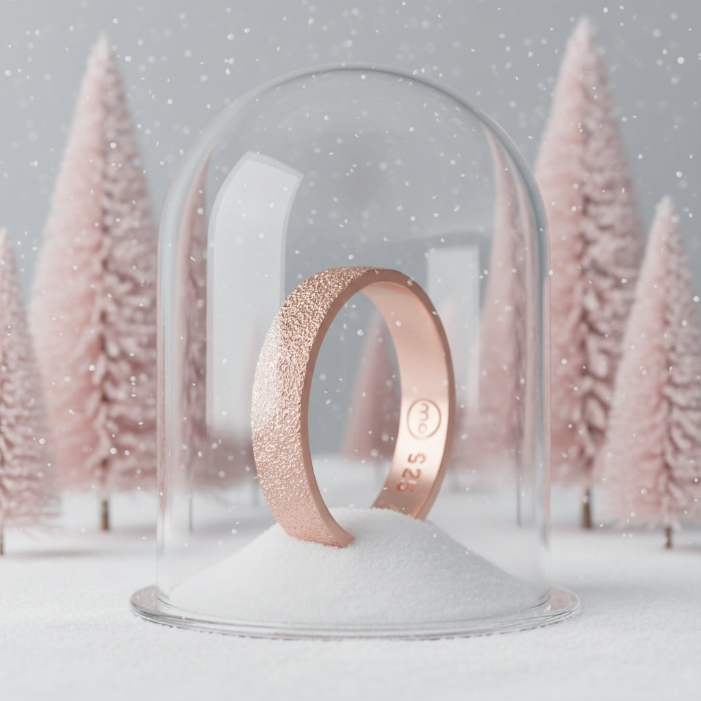 Anneau (addon deux tiers) en argent 925 "finition gold" Neige éternelle" pour bague mood interchangeable – spécial 20 ans